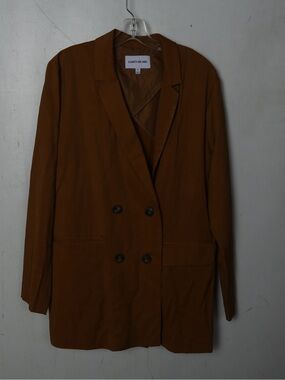 Elizabeth and James Rust Brown Double-Breasted Blazer